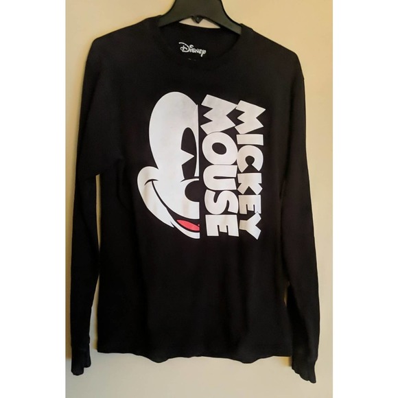 Disney Mickey Mouse Half Face with Mouse Silhouettes on Sleeves Size Medium - Picture 1 of 5